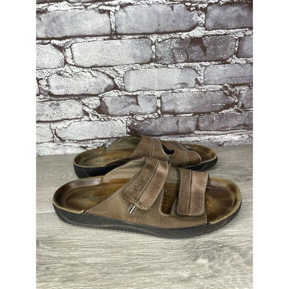 Rohde Soltau Brown Leather Casual Strap Mules Sandals Men’s Sz 10M US/43EU - Picture 1 of 16